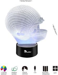 img 4 attached to DowBier 3D Illusion Multi Colors USB Sleeping Night Light Desk Lamp Room Decoration (Football Helmet)