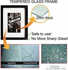 img 1 attached to 🖼️ TheDisplayGuys 20x24 Solid Pine Wood Picture Frame with Tempered Glass (Black) - Matted to 16x20 with Ivory Collage Mat - Holds 9 Photos