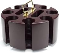 🎰 200 count rotating poker chip carousel with 8 denomination clay chip storage for blackjack, las vegas craps, texas hold'em, and omaha, including two-deck playing card holders - casino game & gambling accessory логотип