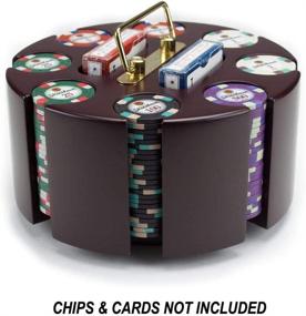 img 1 attached to 🎰 200 Count Rotating Poker Chip Carousel with 8 Denomination Clay Chip Storage for Blackjack, Las Vegas Craps, Texas Hold'em, and Omaha, Including Two-Deck Playing Card Holders - Casino Game & Gambling Accessory