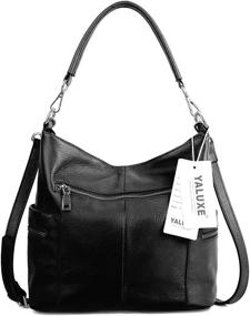 img 2 attached to YALUXE Genuine Cowhide Leather Shoulder Bags & Wallets for Women