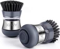 🧼 anvix soap dispensing palm brush 2pack: powerful dish kitchen scrubber with durable nylon bristles logo