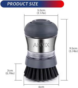 img 3 attached to 🧼 ANVIX Soap Dispensing Palm Brush 2pack: Powerful Dish Kitchen Scrubber with Durable Nylon Bristles