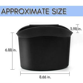 img 2 attached to Zone Tech Portable Hanging Mini Car Garbage Can - Premium Quality Black Trash Can for Cars, Office, Home - Universal Traveling Wastebasket
