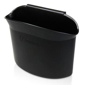 img 4 attached to Zone Tech Portable Hanging Mini Car Garbage Can - Premium Quality Black Trash Can for Cars, Office, Home - Universal Traveling Wastebasket