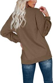 img 1 attached to Stylish Womens Henley Button Up Long Sleeve Sweatshirts by OFEEFAN: Casual Tunic Tops for Women