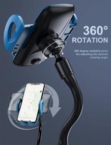 img 1 attached to 📱 Adjustable Gooseneck Car Cup Holder Phone Mount - Universal Car Phone Holder for iPhone 11 Pro/11/X/8/7/6s/ Galaxy S10/S9/Note 10/9/8 GPS and More - Blue