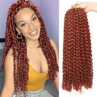 leeven 18 дюймов волнистые волосы для страсти passion twist crochet braids: горячая установка воды медного цвета красные страстные закрутки, бабочки локсы, длинные богемные косы - 6 шт. (350#) логотип