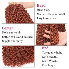 img 1 attached to Leeven 18 дюймов волнистые волосы для страсти Passion Twist Crochet Braids: горячая установка воды медного цвета красные страстные закрутки, бабочки Локсы, длинные богемные косы - 6 шт. (350#)