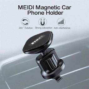 img 1 attached to 📱 MEIDI Magnetic Car Mount for Phones & Tablets - Universal Air Vent Holder with Upgraded Clip for Enhanced Compatibility