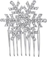 ❄️ sparkling winter snowflake hair side comb with clear austrian crystal - enhance your hairdo logo