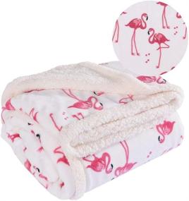 img 3 attached to RHF Flamingo Fuzzy Blanket: Plush, Fluffy & Cozy Bed Throw Blanket for Kids & Adults - Velvet, Thick Fleece - Perfect Couch Blanket and Flamingo Gift (Throw), White