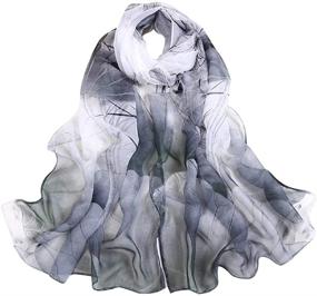 img 1 attached to Sheer Chiffon Scarves Blue Lavender Women's Accessories and Scarves & Wraps
