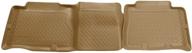 durable tan floor mat fit for cadillac escalade, chevrolet tahoe, gmc yukon, and hummer h2 - husky liners 61453 logo