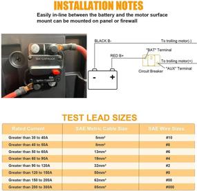 img 2 attached to 🔌 Waterproof Home Solar System Fuse Holder for Car Marine Trolling Motors Boat ATV Manual Power Audio and Amps Protection - 50 Amp Circuit Breaker Fuse Inverter with Manual Reset, 12V-48V DC (50A)