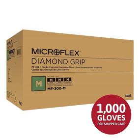 img 2 attached to 🧤 Microflex Diamond Grip MF-300 Latex Disposable Gloves: Multi-Purpose, Powder Free for Medical Exam, Cleaning or Mechanic Tasks - White, Size Large, Case of 1000 Units