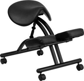 img 4 attached to 🪑 Enhance Comfort and Posture: Flash Furniture Ergonomic Kneeling Chair with Black Saddle Seat