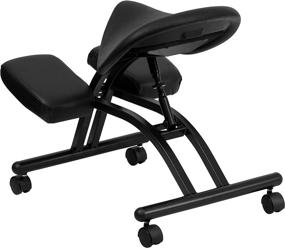 img 1 attached to 🪑 Enhance Comfort and Posture: Flash Furniture Ergonomic Kneeling Chair with Black Saddle Seat