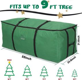 img 2 attached to 🎄 Large Christmas Tree Storage Bag for 9ft Artificial Trees - 600D Heavy Duty Canvas Container with Card Pocket (Green)