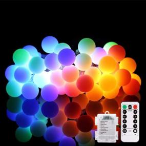 img 4 attached to ALOVECO LED String Lights: Waterproof Globe Starry Fairy Lights for Bedroom and Garden - 18ft, 50 LED, Battery Powered with Remote - Perfect for Christmas Tree, Wedding, and Party Decorations!