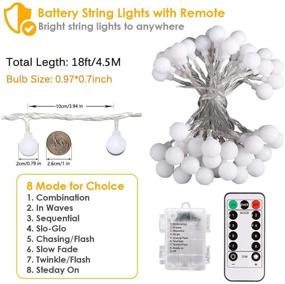 img 1 attached to ALOVECO LED String Lights: Waterproof Globe Starry Fairy Lights for Bedroom and Garden - 18ft, 50 LED, Battery Powered with Remote - Perfect for Christmas Tree, Wedding, and Party Decorations!