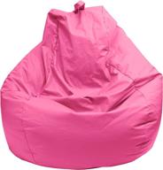 горячий розовый мешок для бобышек из микросъемной замши с большим золотым медальоном: премиум-комфорт для идеального расслабления. логотип