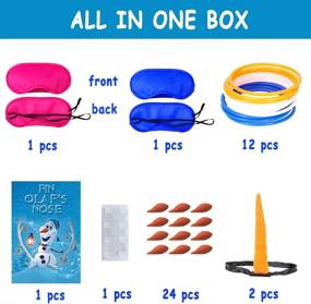 img 1 attached to 🎉 Premium Frozen Party Supplies: Sherpaa Frozen Party Set with Pin the Nose on Olaf Game, Ring Toss Party Favors, and more!