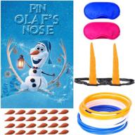 🎉 premium frozen party supplies: sherpaa frozen party set with pin the nose on olaf game, ring toss party favors, and more! логотип