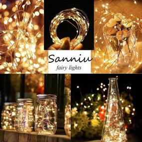 img 2 attached to 🌟 Sanniu Fairy Lights 1Pack - 5M/16ft Mini 3A Battery Operated Indoor String Lights - Copper Wire Starry LED Lights for Bedroom, Outdoor, Christmas, Parties, Wedding, Centerpiece, Decoration - Warm White