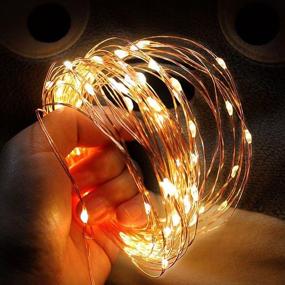 img 3 attached to 🌟 Sanniu Fairy Lights 1Pack - 5M/16ft Mini 3A Battery Operated Indoor String Lights - Copper Wire Starry LED Lights for Bedroom, Outdoor, Christmas, Parties, Wedding, Centerpiece, Decoration - Warm White