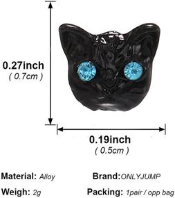 img 2 attached to Black Cat Earrings for Women Girls - ONLYJUMP 😺 Mini Lovely Delicate Animal Green Eye Alloy Stud Earrings Jewelry