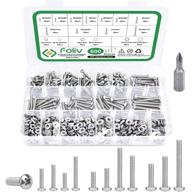 🔩 foliv machine screws assortment kit - 600pcs 304 stainless steel bolts with wrench - #6-32#8-32#10-24 phillips pan head screws, nuts, and flat washers logo