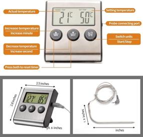 img 3 attached to Ultimate Digital Meat Thermometer: Instant Read, Timer, BBQ and Grilling - Professional Grade