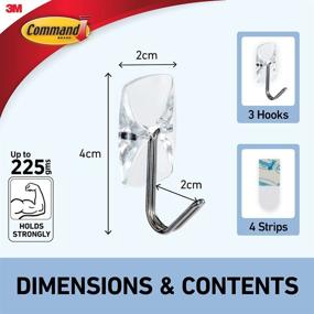 img 2 attached to 🧰 Compact Command Hooks Set: Small 3 Hooks (17067CLR ES) for Organized Spaces