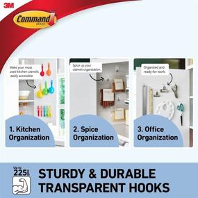 img 1 attached to 🧰 Compact Command Hooks Set: Small 3 Hooks (17067CLR ES) for Organized Spaces