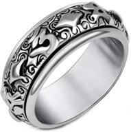 💍 hijones unisex stainless steel 6 word mantra spinner ring - ideal wedding band in silver logo