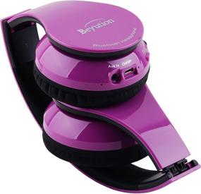 img 2 attached to Погрузитесь в мир музыки с гарнитурой Deep Purple Hi-Fi Over-Ear Stereo Bluetooth: встроенный микрофон для чистых и ясных телефонных разговоров и технология усиленной шумоподавляющей системы, полный комплект в розничной упаковке.