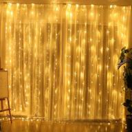 🌟 enhance your space with wilgro led curtain string lights - versatile hanging fairy lights for indoor & outdoor decor, 300 ct with 8 lighting modes - warm white glow, 6.6” x 9.8” size логотип