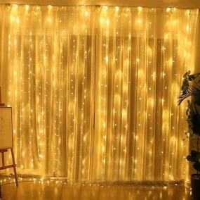 img 4 attached to 🌟 Enhance Your Space with Wilgro LED Curtain String Lights - Versatile Hanging Fairy Lights for Indoor & Outdoor Decor, 300 ct with 8 Lighting Modes - Warm White Glow, 6.6” x 9.8” Size