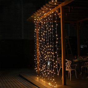 img 3 attached to 🌟 Enhance Your Space with Wilgro LED Curtain String Lights - Versatile Hanging Fairy Lights for Indoor & Outdoor Decor, 300 ct with 8 Lighting Modes - Warm White Glow, 6.6” x 9.8” Size