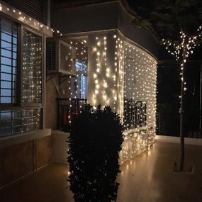 img 1 attached to 🌟 Enhance Your Space with Wilgro LED Curtain String Lights - Versatile Hanging Fairy Lights for Indoor & Outdoor Decor, 300 ct with 8 Lighting Modes - Warm White Glow, 6.6” x 9.8” Size