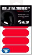 🔴 vfluo colors standard: retro reflective 4 stickers kit for motorcycle helmets in red, powered by 3m technology logo