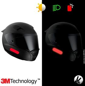 img 1 attached to 🔴 VFLUO COLORS STANDARD: Retro Reflective 4 Stickers Kit for Motorcycle Helmets in Red, Powered by 3M Technology
