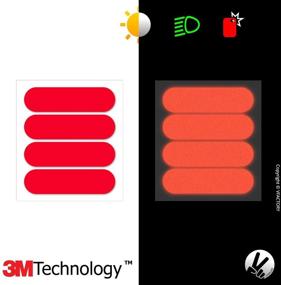 img 2 attached to 🔴 VFLUO COLORS STANDARD: Retro Reflective 4 Stickers Kit for Motorcycle Helmets in Red, Powered by 3M Technology