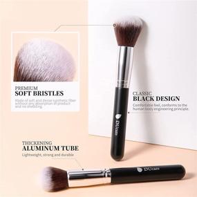 img 1 attached to 💄 DUcare 15 Piece Makeup Brushes Set with Bag - Kabuki Foundation Blending, Blush, Eyeliner, Shadow, Brow, Concealer, Lip Brushes Kit - Black