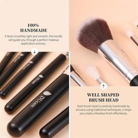 img 2 attached to 💄 DUcare 15 Piece Makeup Brushes Set with Bag - Kabuki Foundation Blending, Blush, Eyeliner, Shadow, Brow, Concealer, Lip Brushes Kit - Black