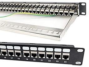 img 4 attached to 🔌 Detroit Packing Co. Кат.6А RJ45 тандемный черезоплетовый патч-панель: монтаж настенный или монтаж в стойку, 24 порта - совместима с кат.5, кат.5e, кат.6, кат.6А, UTP, STP - защита CAT6А
