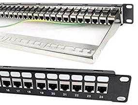 img 1 attached to 🔌 Detroit Packing Co. Кат.6А RJ45 тандемный черезоплетовый патч-панель: монтаж настенный или монтаж в стойку, 24 порта - совместима с кат.5, кат.5e, кат.6, кат.6А, UTP, STP - защита CAT6А