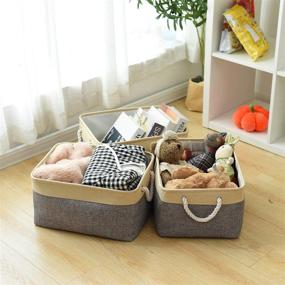img 3 attached to 📦 Efficient Afera Storage Baskets (4 Pack) for Organizing: Small Fabric Baskets for Shelves, Gifts, and More!