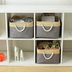 img 1 attached to 📦 Efficient Afera Storage Baskets (4 Pack) for Organizing: Small Fabric Baskets for Shelves, Gifts, and More!